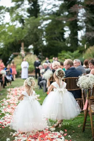 Cute Tulle Ankle Length Ball Gown Flower Girl Dresses