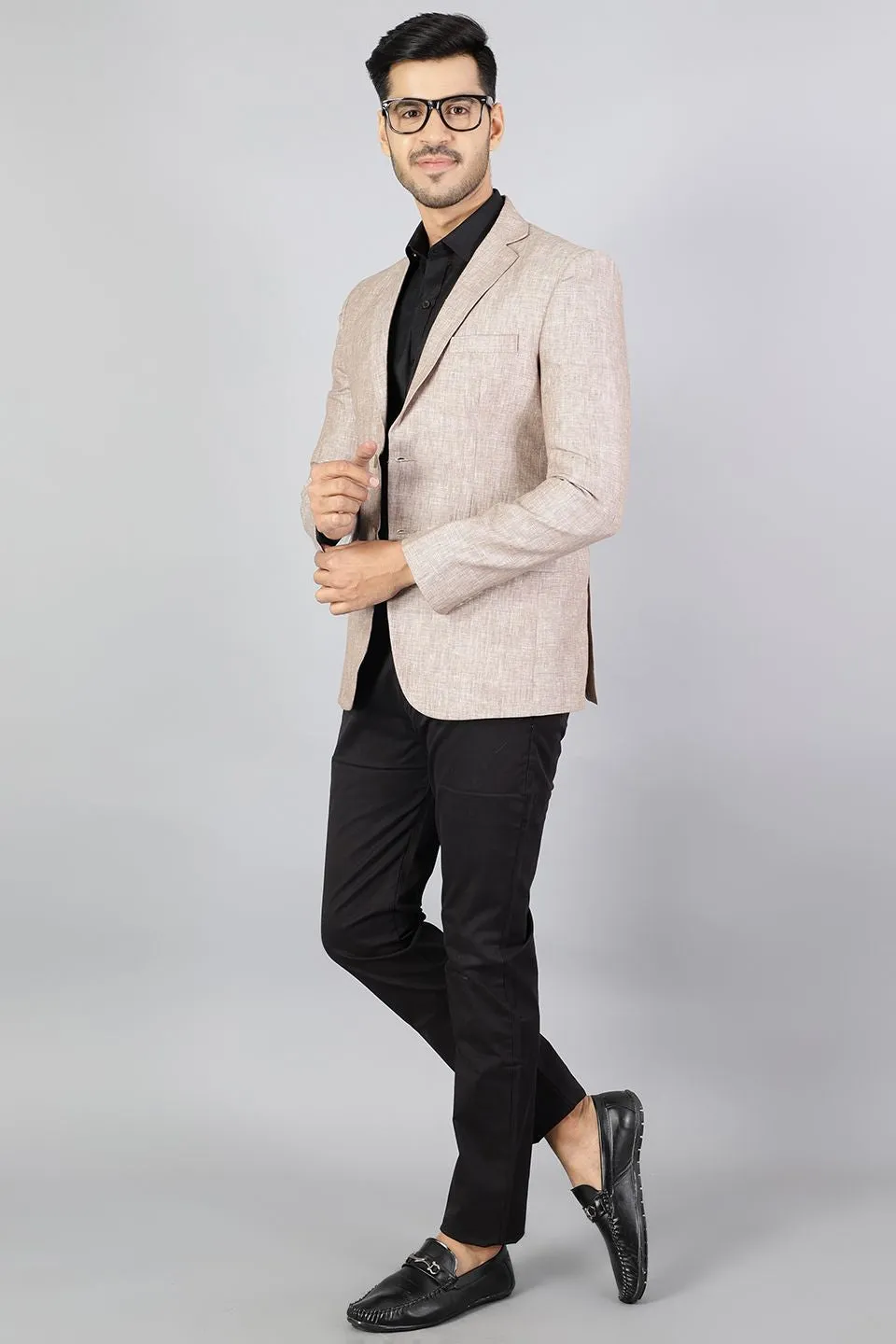 100% Pure Linen Brown Blazer