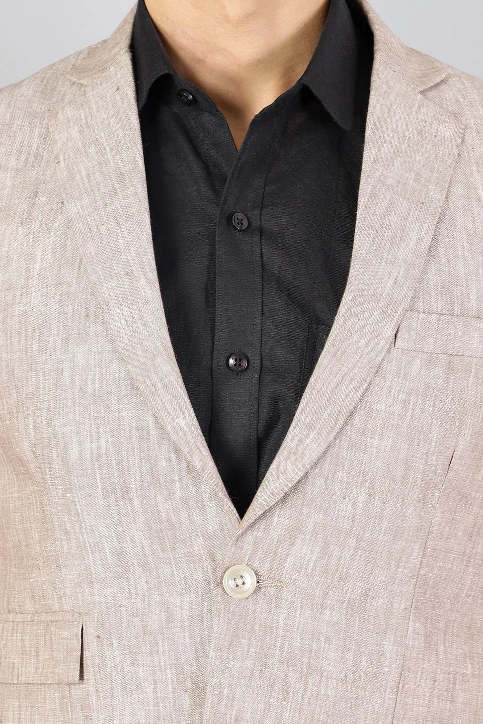 100% Pure Linen Brown Blazer