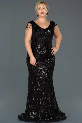 14696 Black Sequined Mermaid Dress