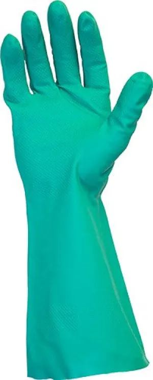 15mil Green Flock Lined Nitril Gloves (12/pk)