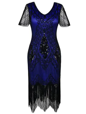 1920s Sequin Art Deco Flapper Dress