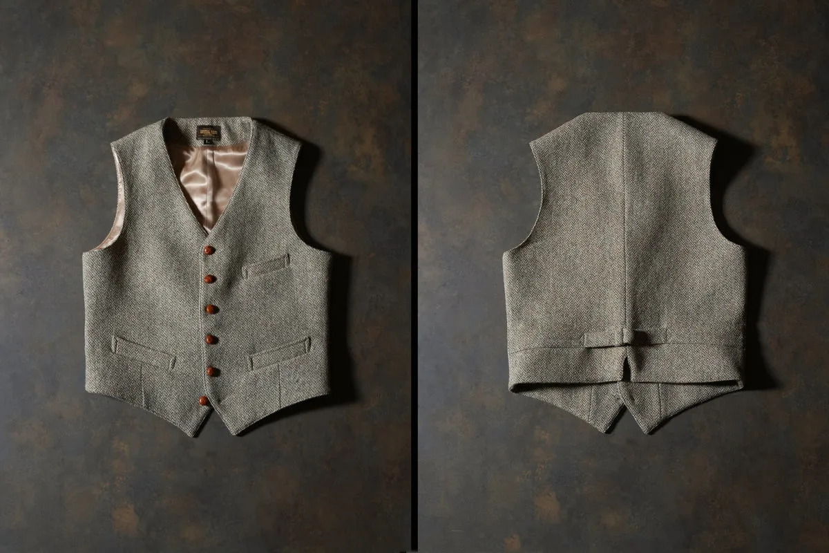 1920s Tweed V-neck Suit Vest