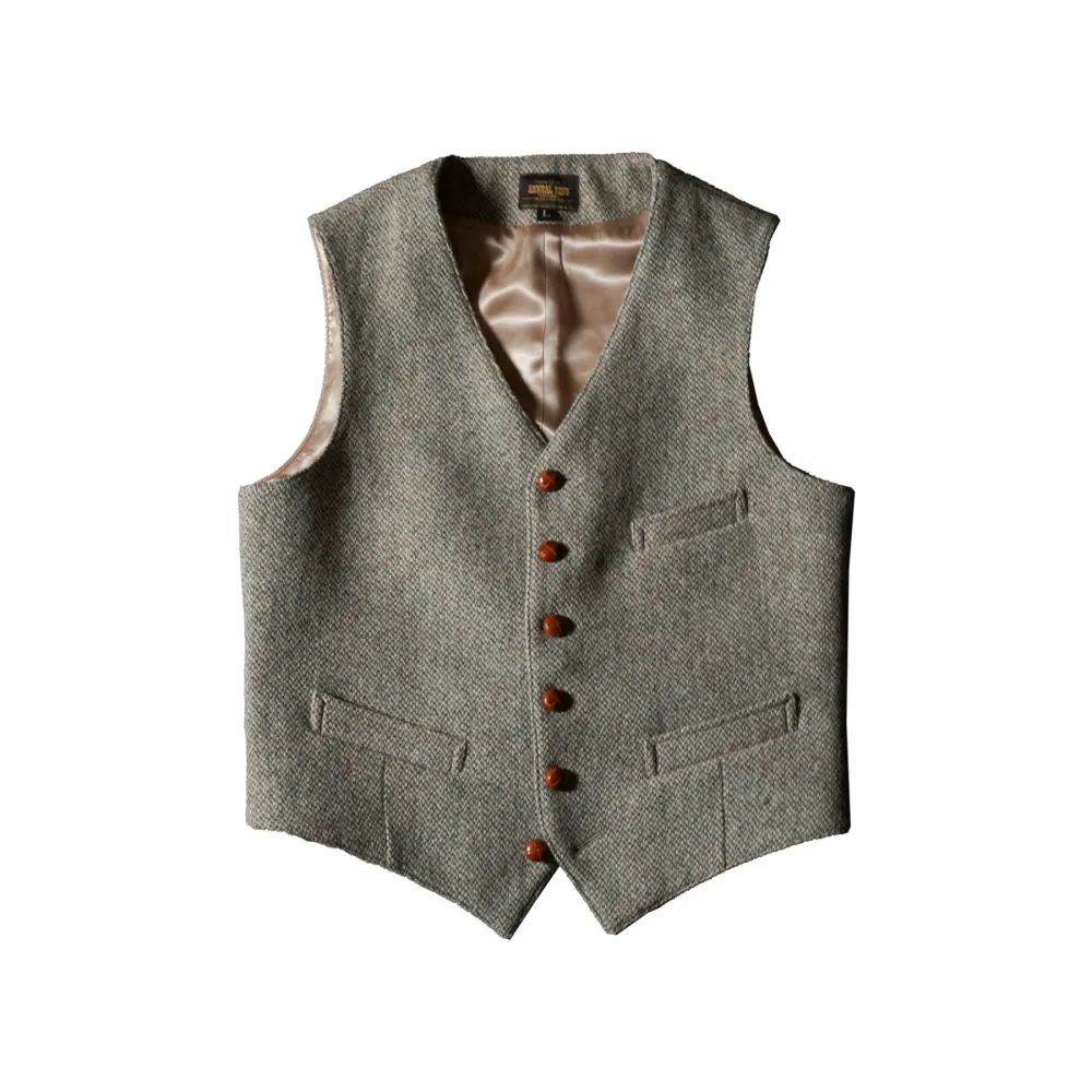 1920s Tweed V-neck Suit Vest