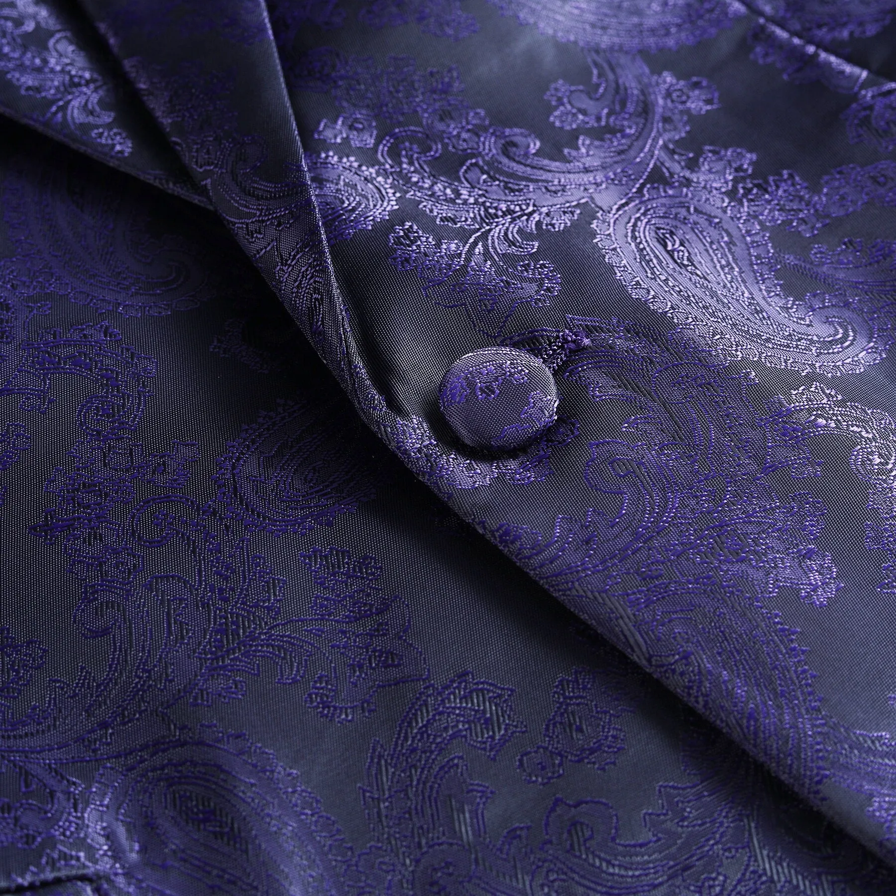 2-Piece Slim Fit Paisley Fashion Suit Purple