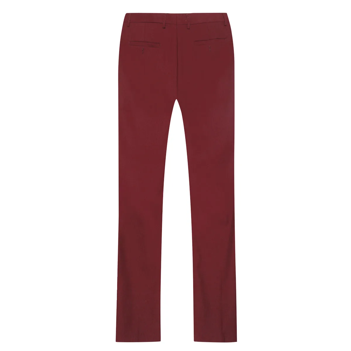 2-Piece Slim Fit Simple Designed Wine Red Suit