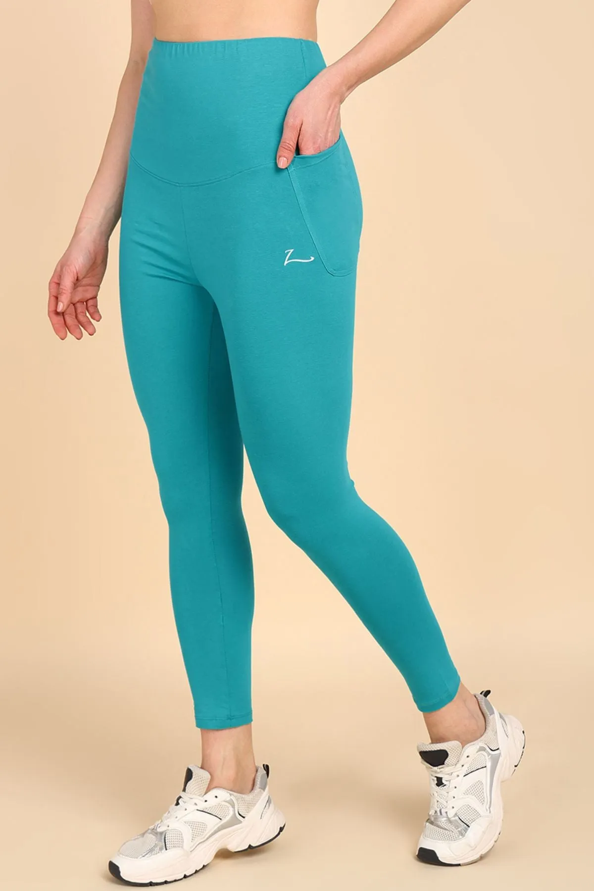 247 Zactive™ Sea Green Maternity Leggings (Pregnancy & Postpartum)