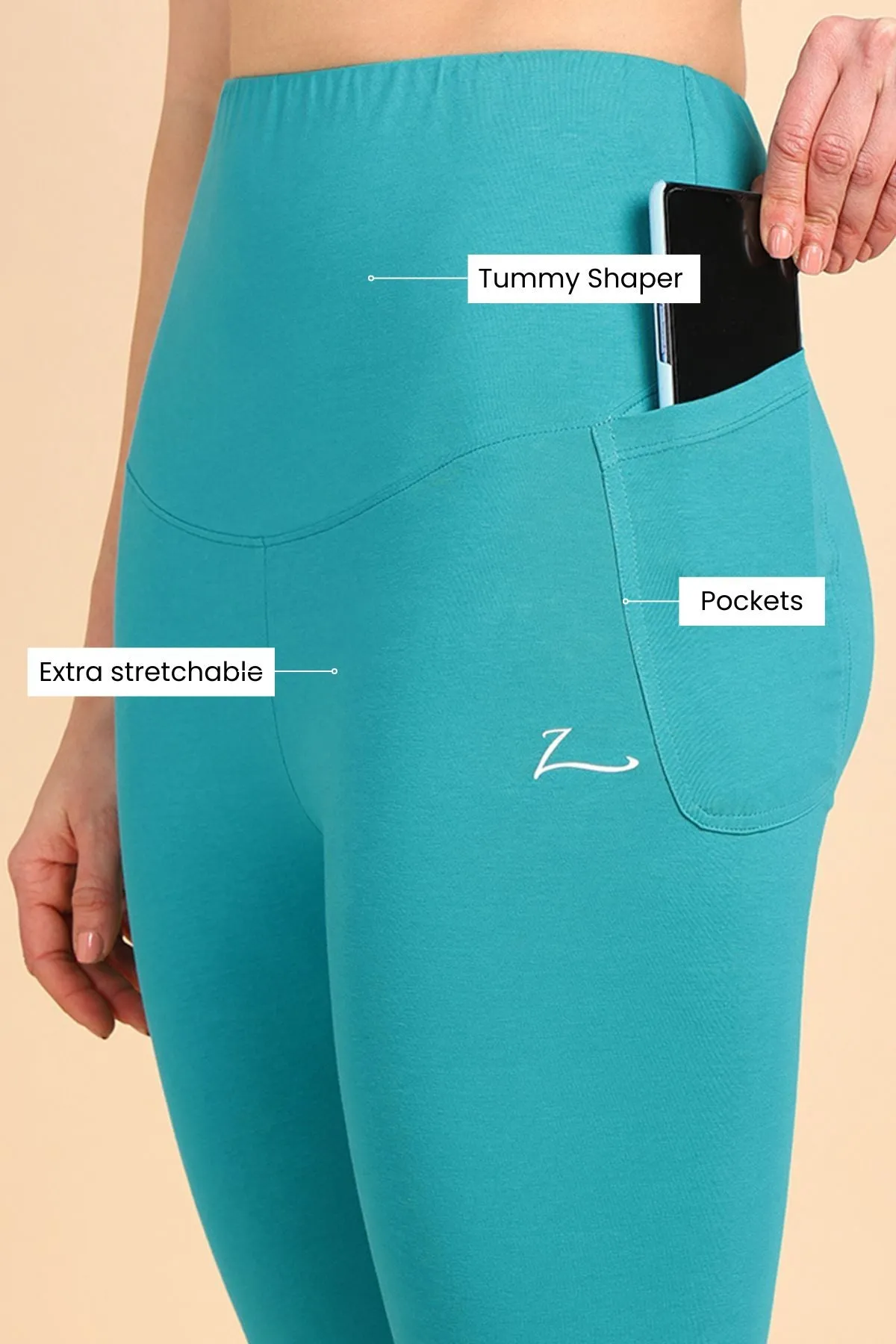 247 Zactive™ Sea Green Maternity Leggings (Pregnancy & Postpartum)