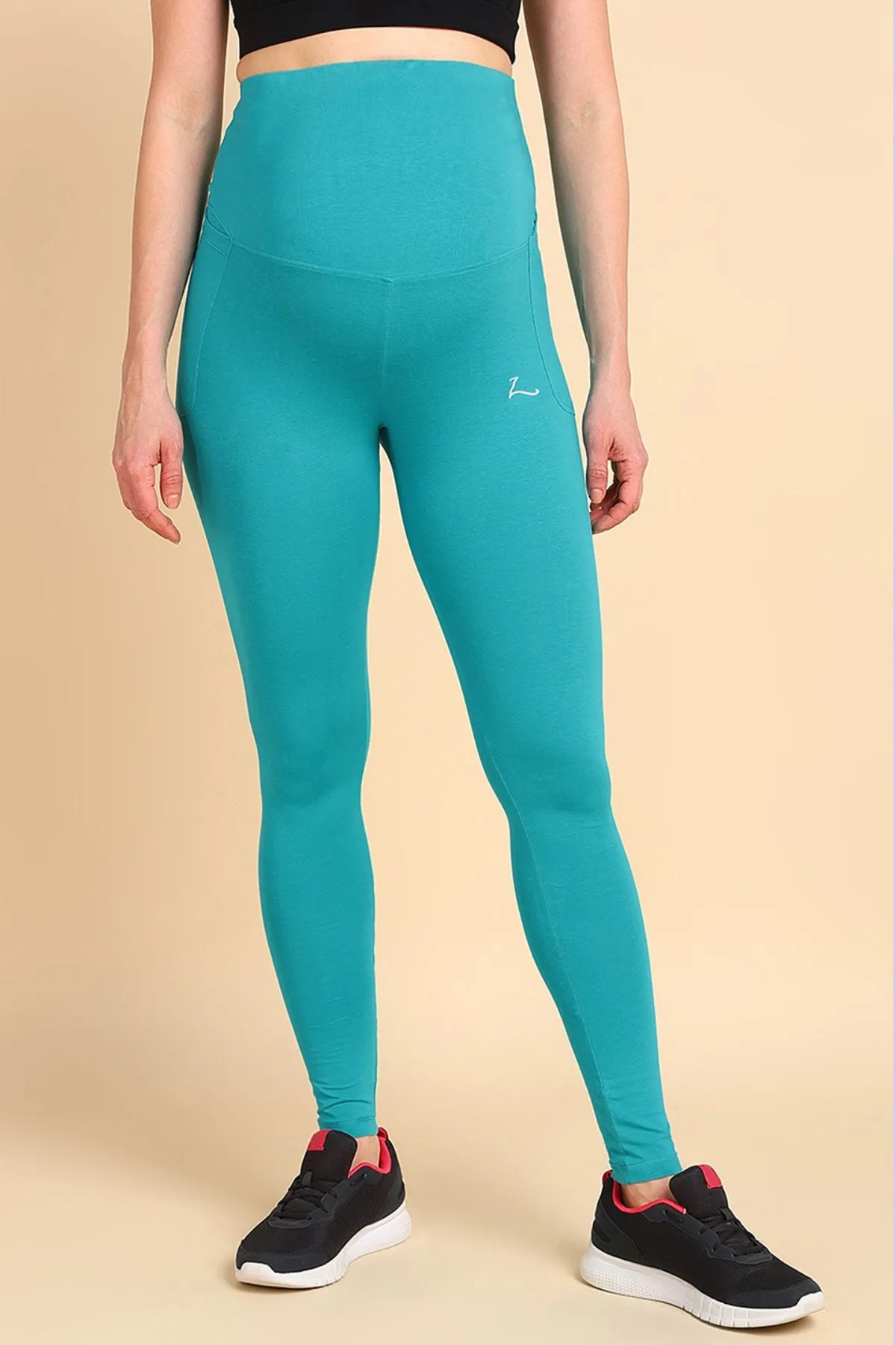 247 Zactive™ Sea Green Maternity Leggings (Pregnancy & Postpartum)