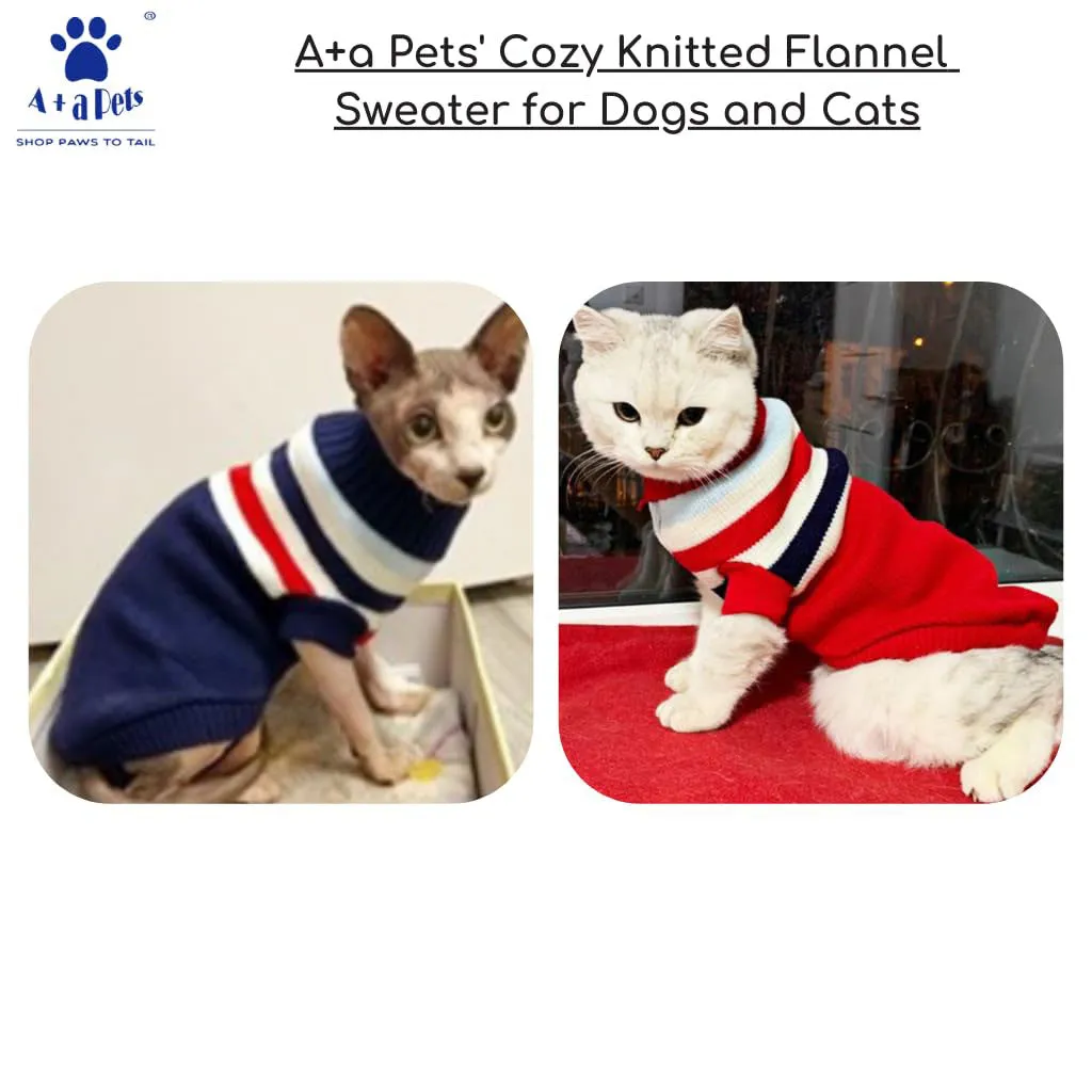 A a Pets' Cozy Knitted Flannel Sweater for Dogs and Cats