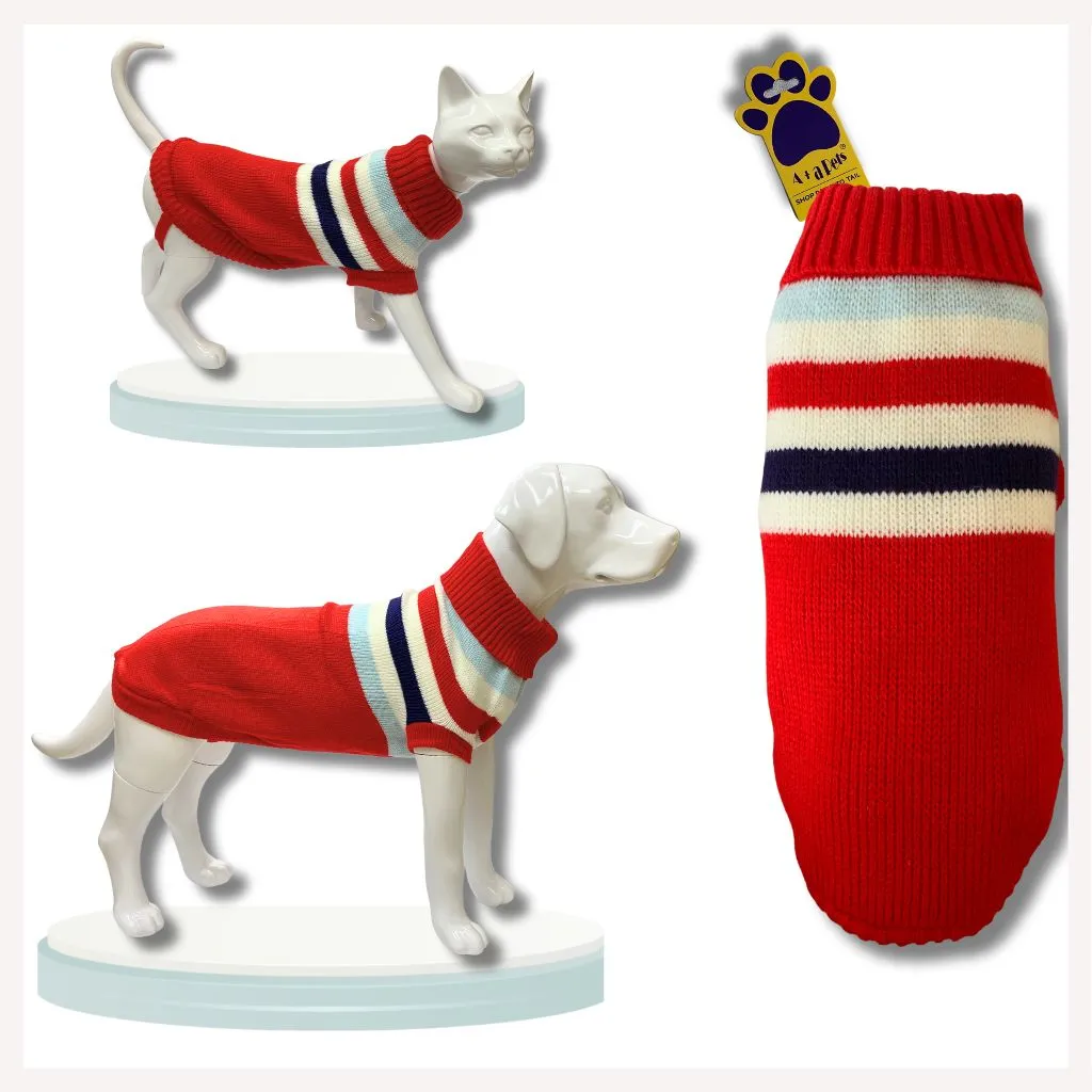 A a Pets' Cozy Knitted Flannel Sweater for Dogs and Cats