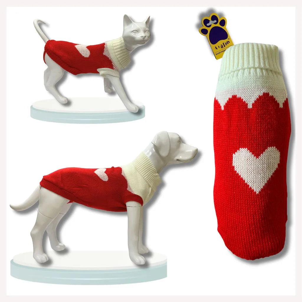 A a Pets' Cozy Knitted Flannel Sweater for Dogs and Cats