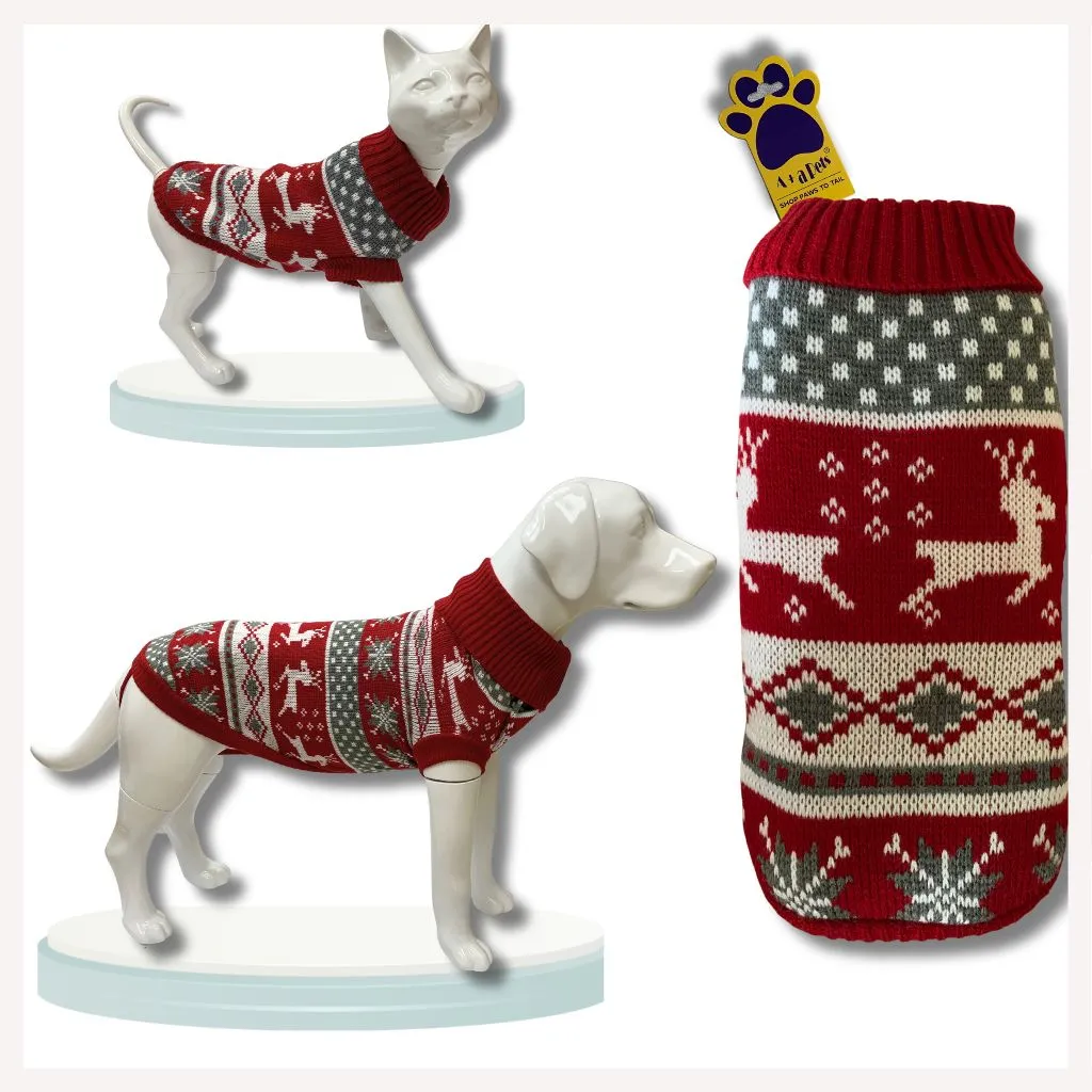 A a Pets' Cozy Knitted Flannel Sweater for Dogs and Cats