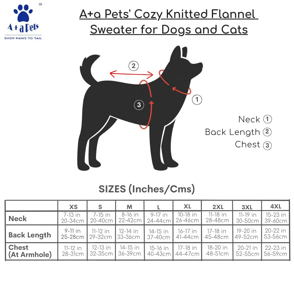 A a Pets' Cozy Knitted Flannel Sweater for Dogs and Cats