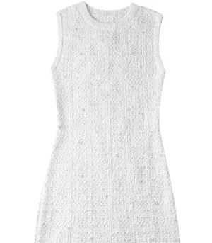 A&A Vintage Chic White Sleeveless Pullover Mini Dress