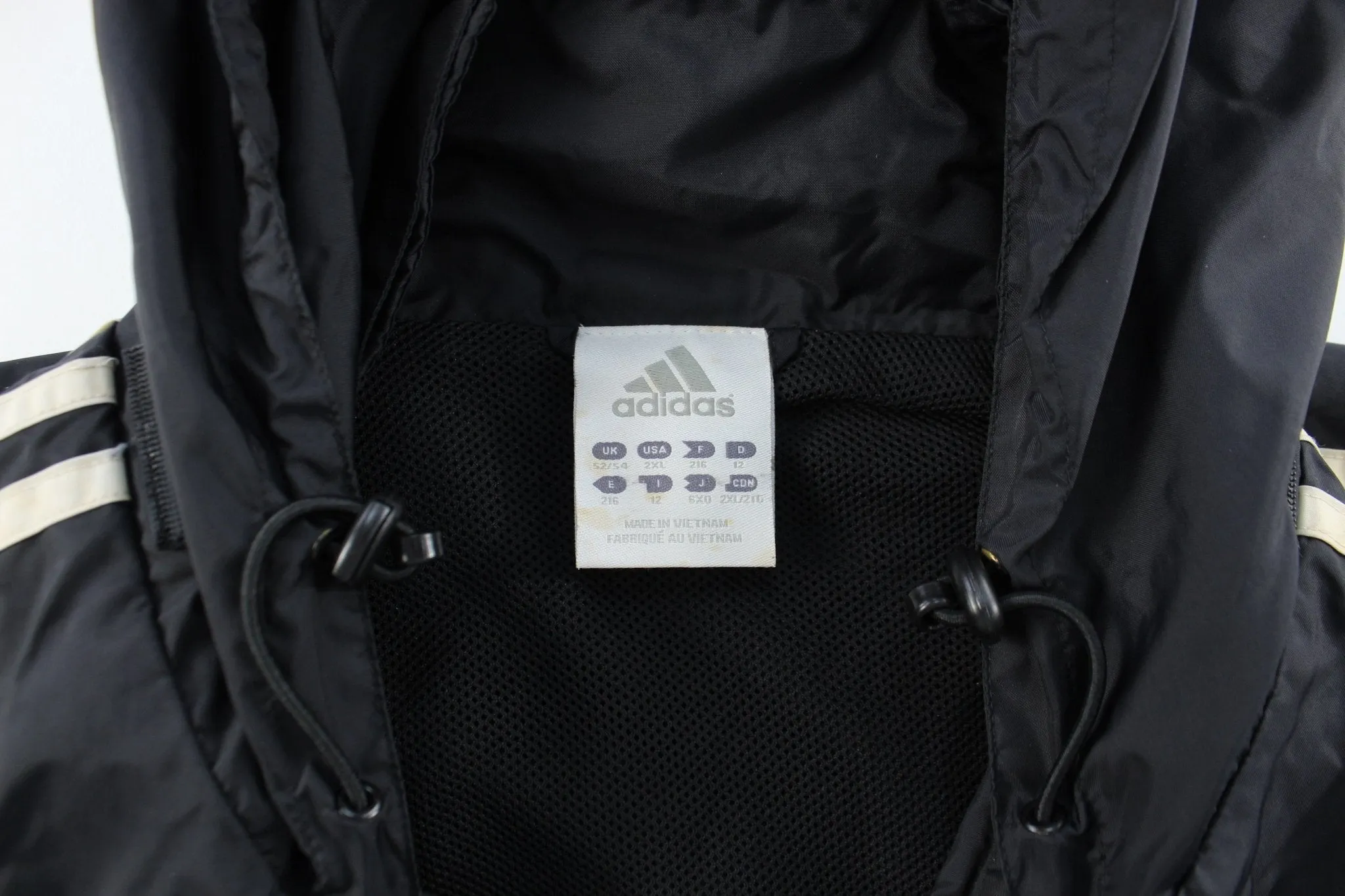 Adidas Logo Embroidered Black Parka Jacket