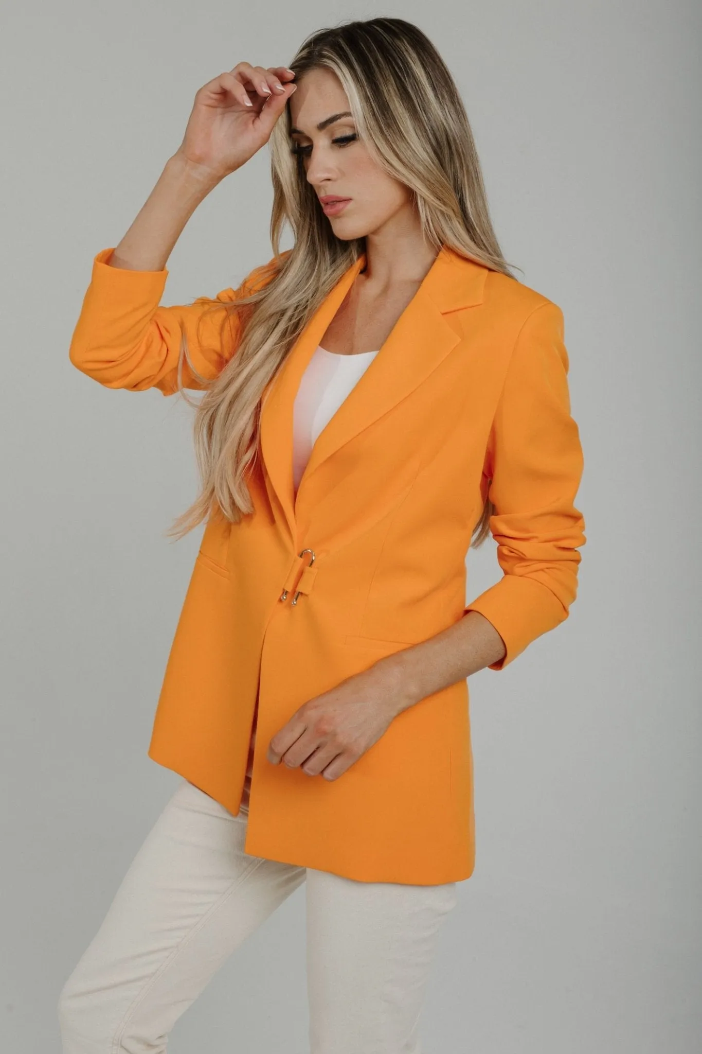 Alana Buckle Blazer In Orange