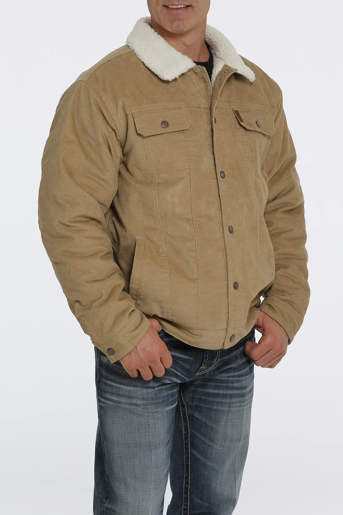 Almost Gone✨ Khaki Corduroy Concealed Men's Jacket