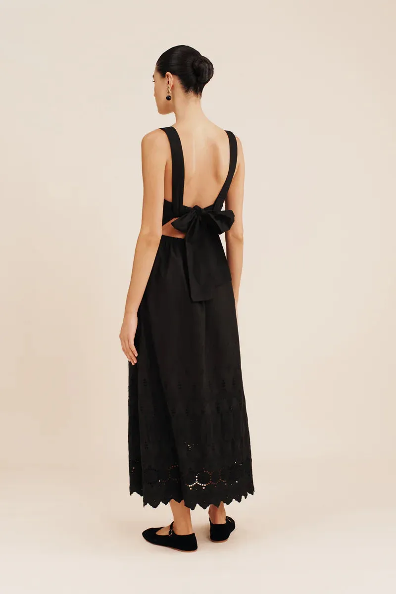 AMELIA SQUARE NECK DRESS BLACK