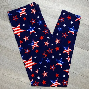 American Flag Star Soft Leggings