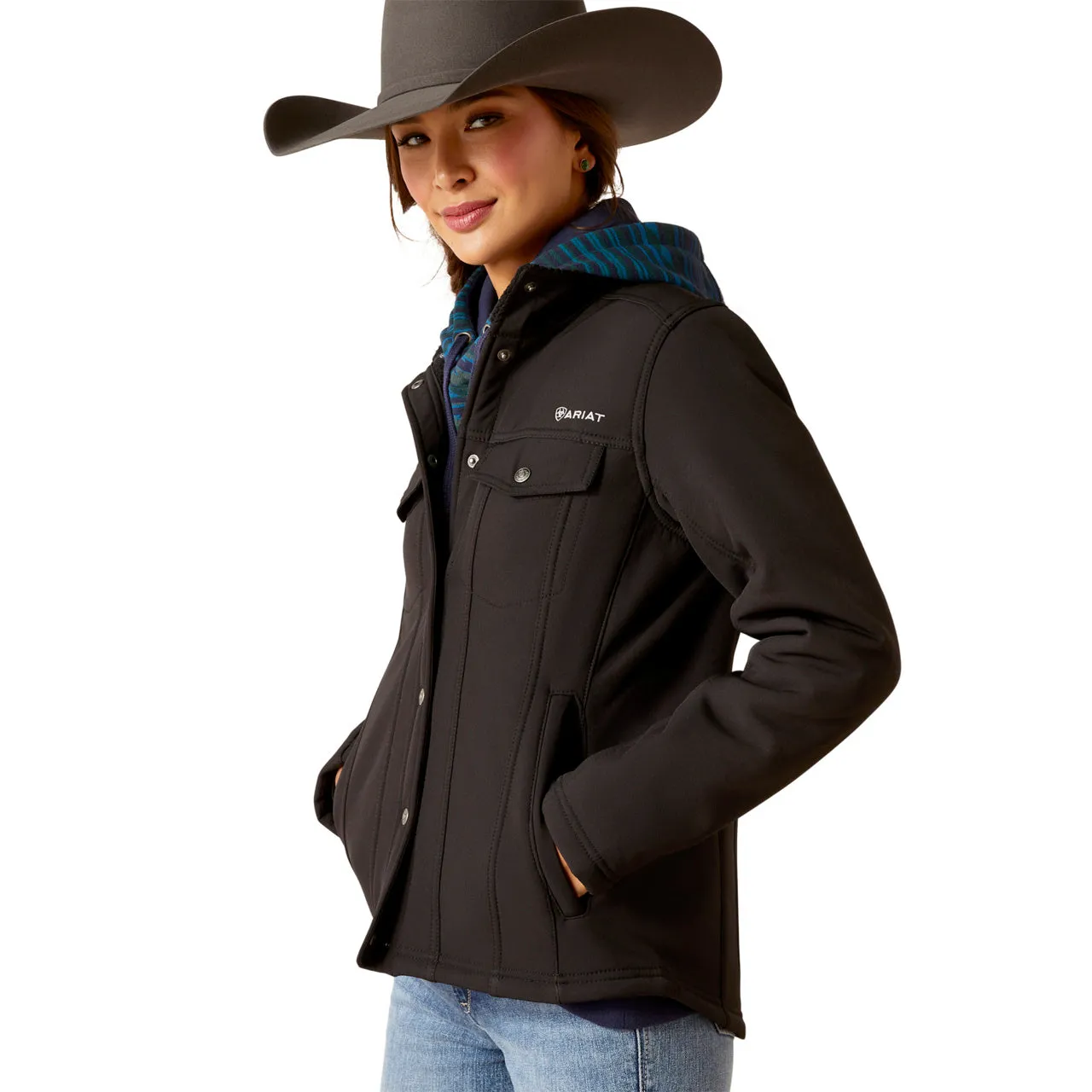 Ariat Women's Berber Back Softshell Jacket, Black