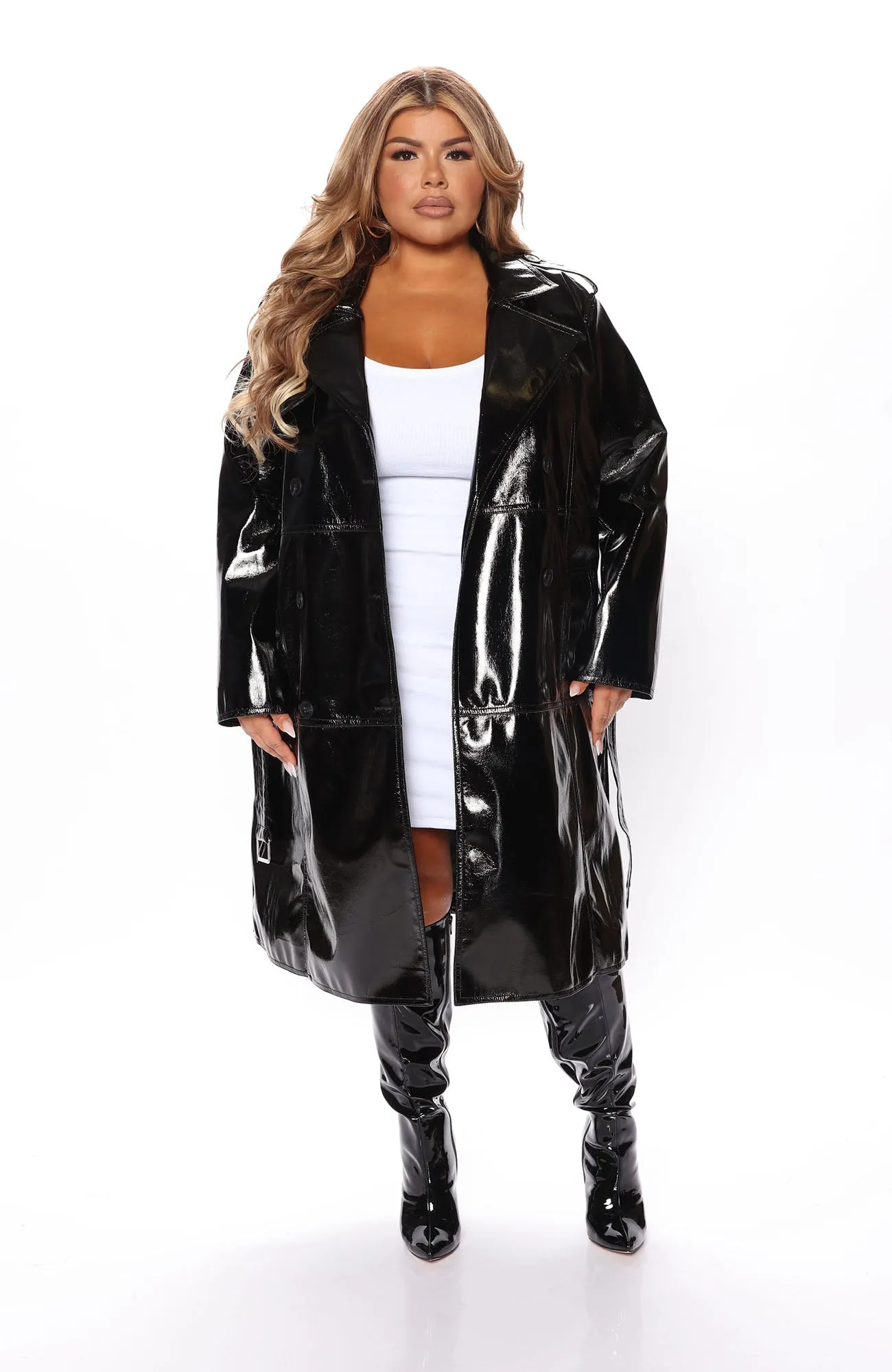 At Your Own Risk Trench Coat - Black