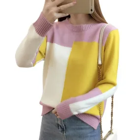 Autumn Winte Color Sweater Women Long Sleeve Jumper Sweater