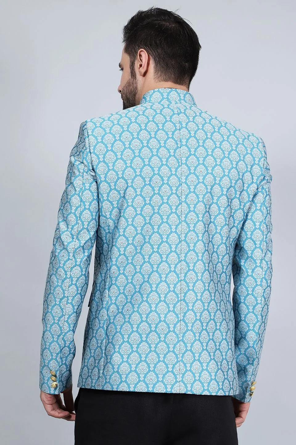 Banarasi Rayon Cotton Blue Blazer