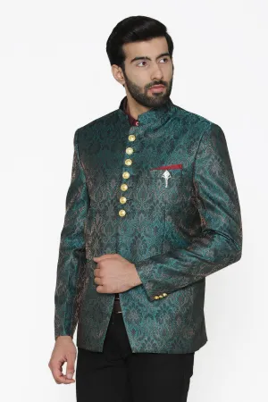 Banarasi Rayon Cotton Green Blazer