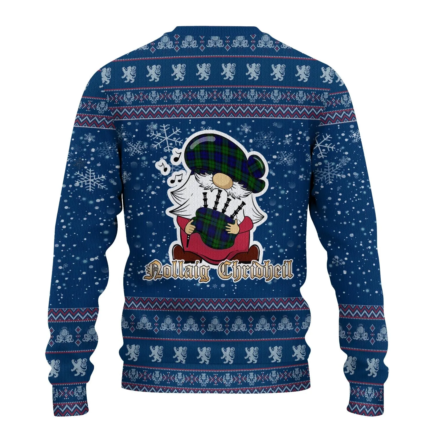 Bannatyne Clan Christmas Family Ugly Sweater with Funny Gnome Playing Bagpipes