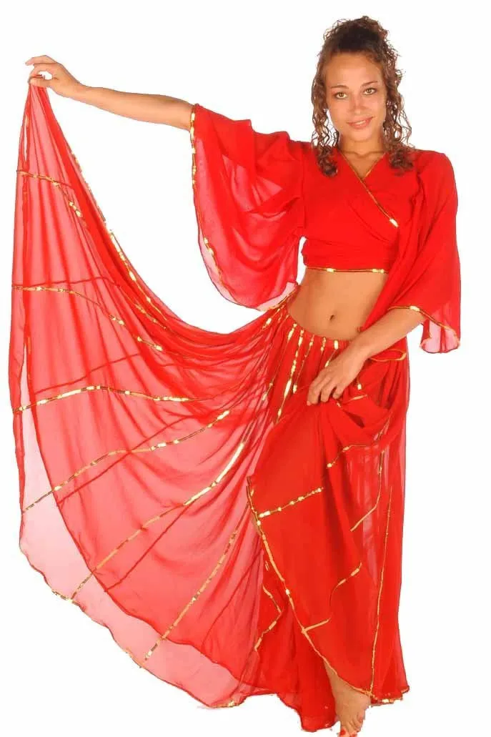 Bellydancing Chiffon 10-Yards Full Circular Gypsy Skirt