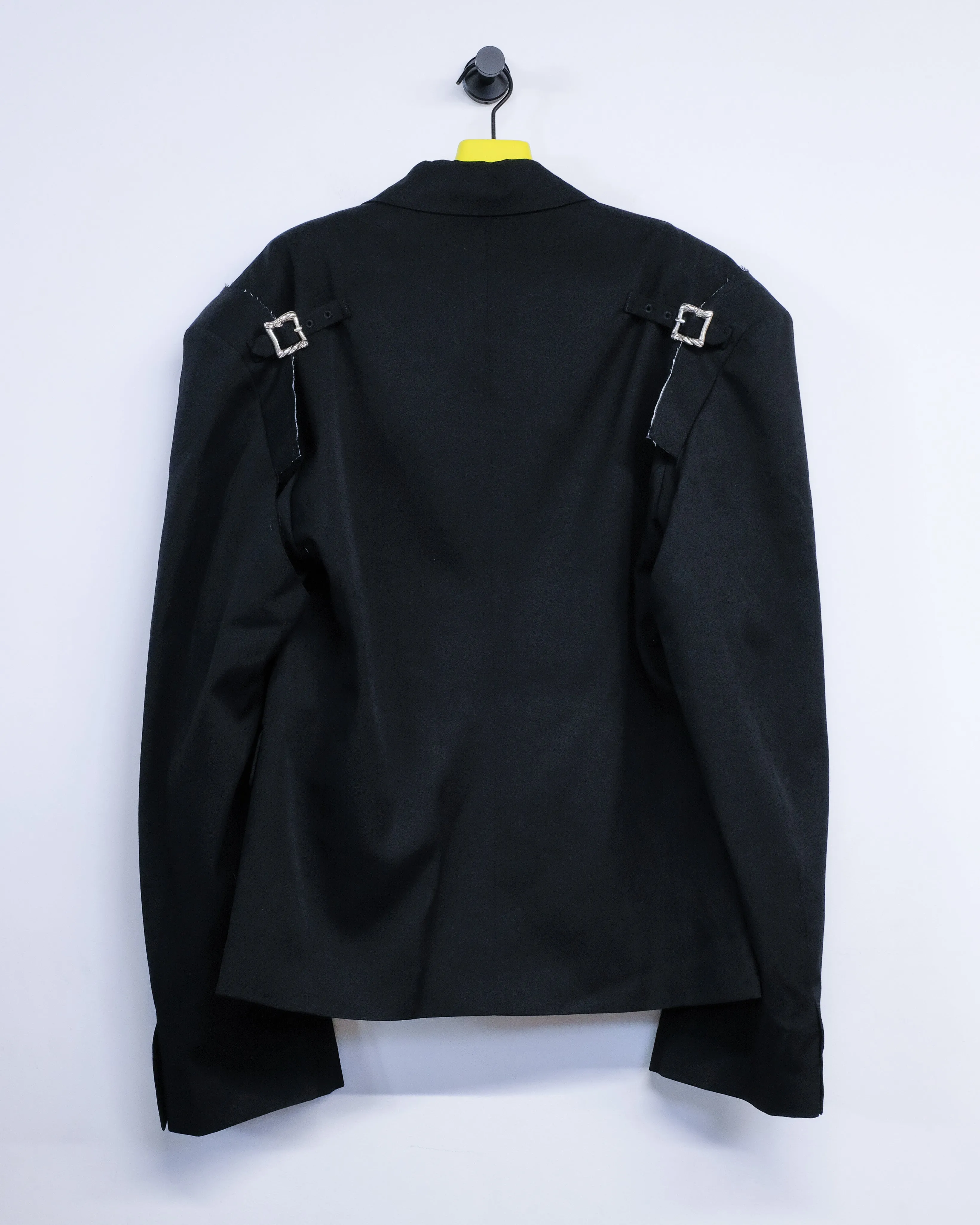 Black Virgin Wool Restraint Blazer