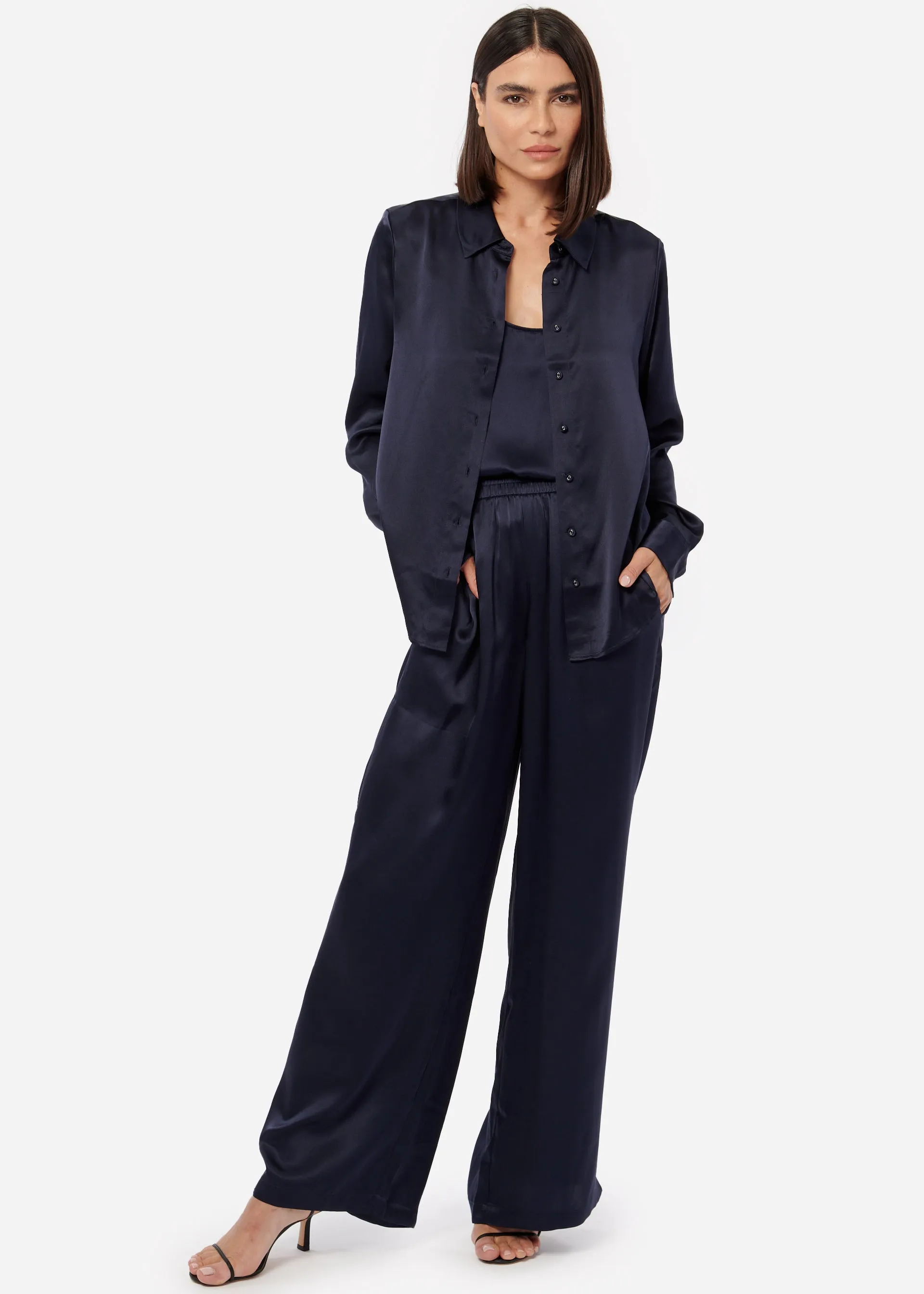 Bleecker Silk Pant Navy