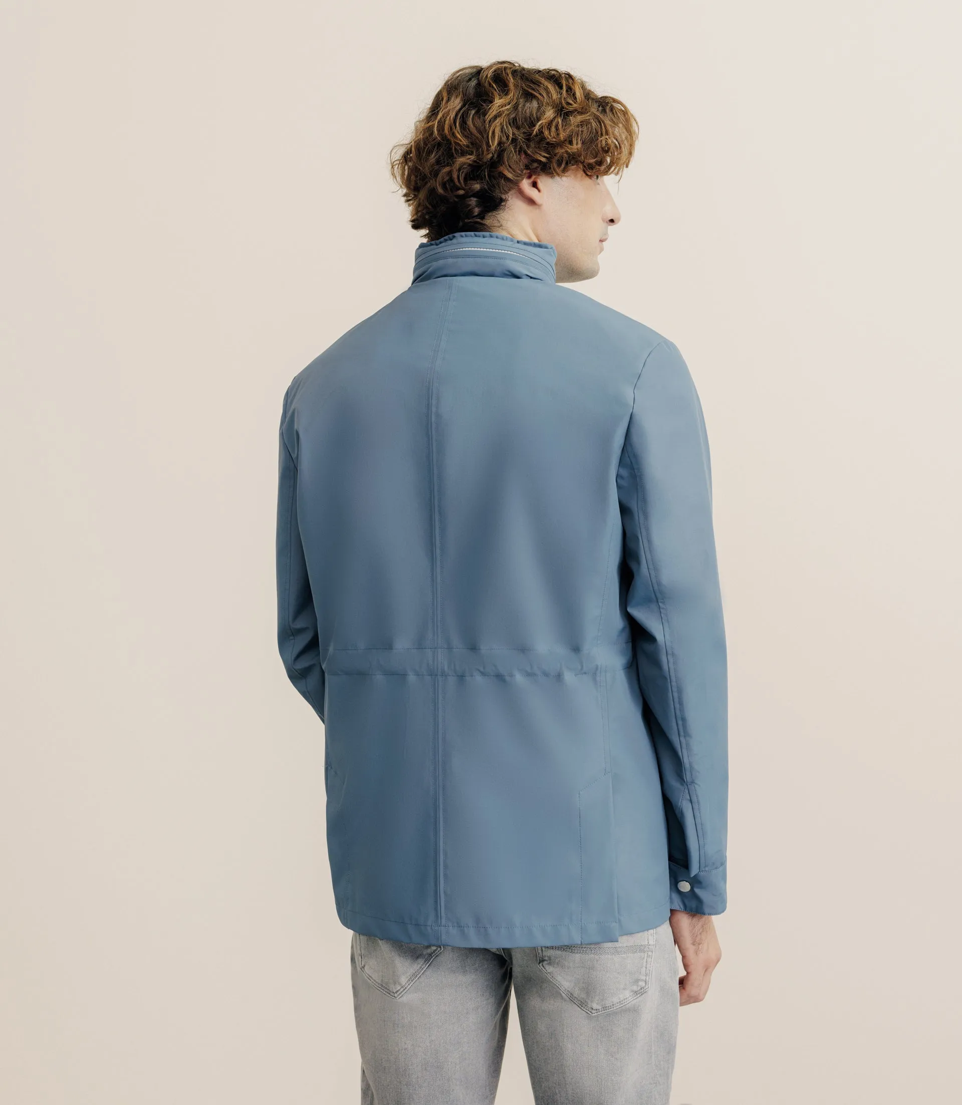 Blouson parka technique indigo