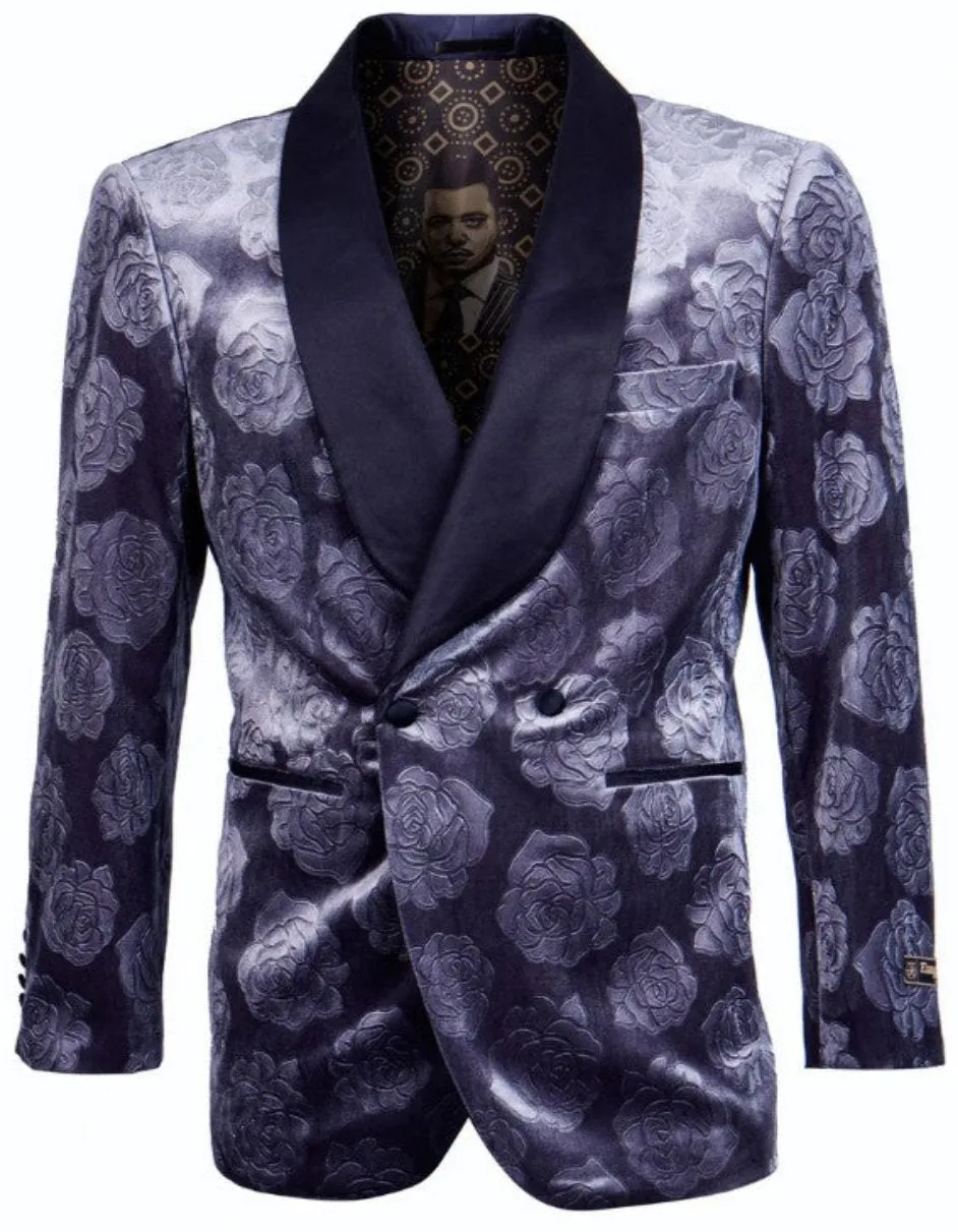 Blue Prom Suit - Blue Homecoming Outfits For Guys Black Satin Shawl Lapel Royal