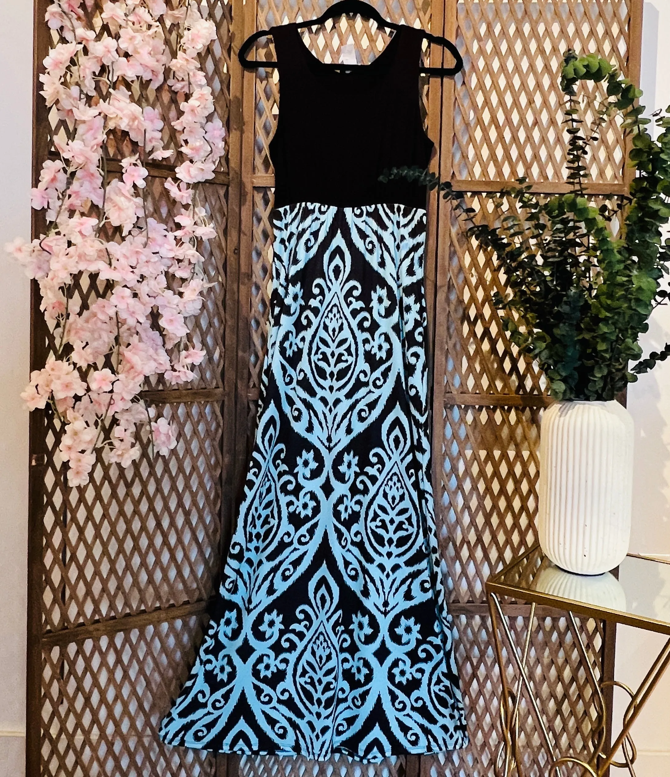 Blue/Black Maxi Dress