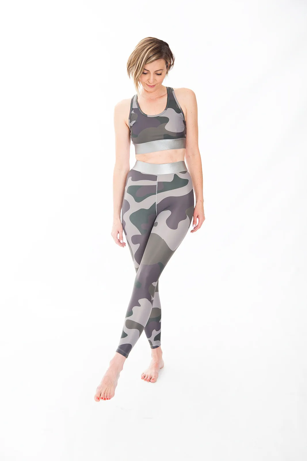 Bold High Rise Legging, Camo/Silver