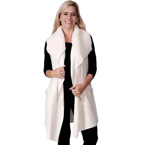 Boulder Cozy Coat Fleece Vest with Sherpa Trim