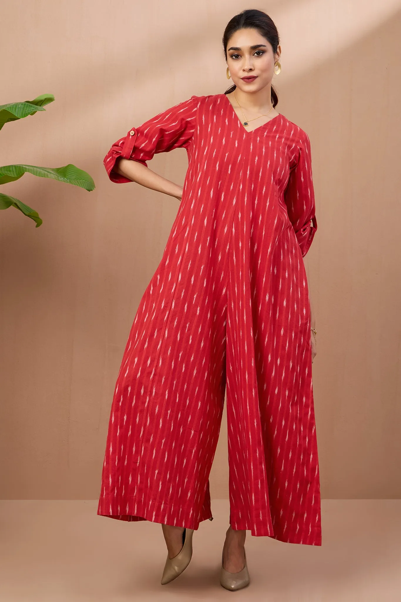 box pleat jumpsuit - luminous ember