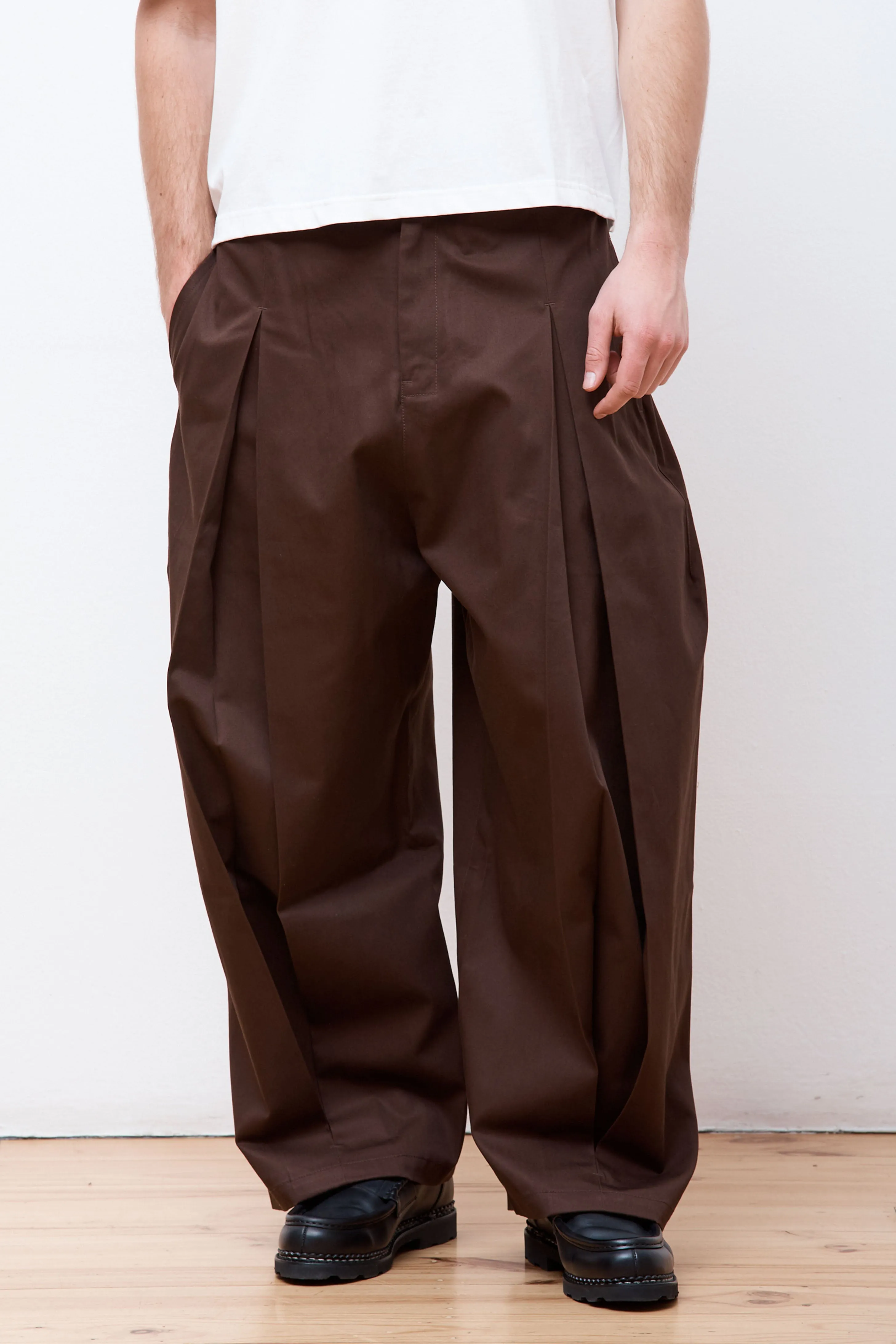 Box Pleat Trouser Brown