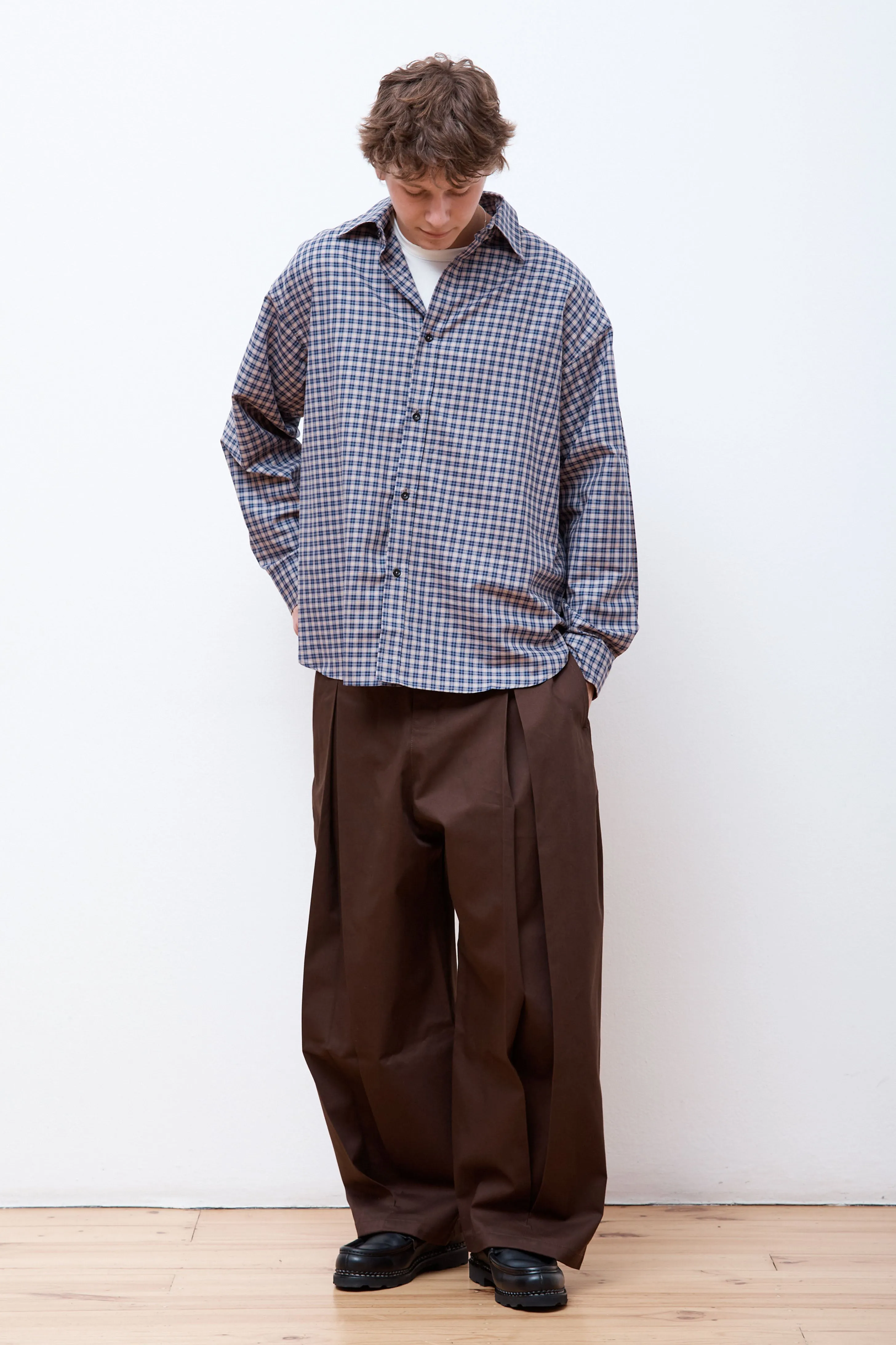 Box Pleat Trouser Brown