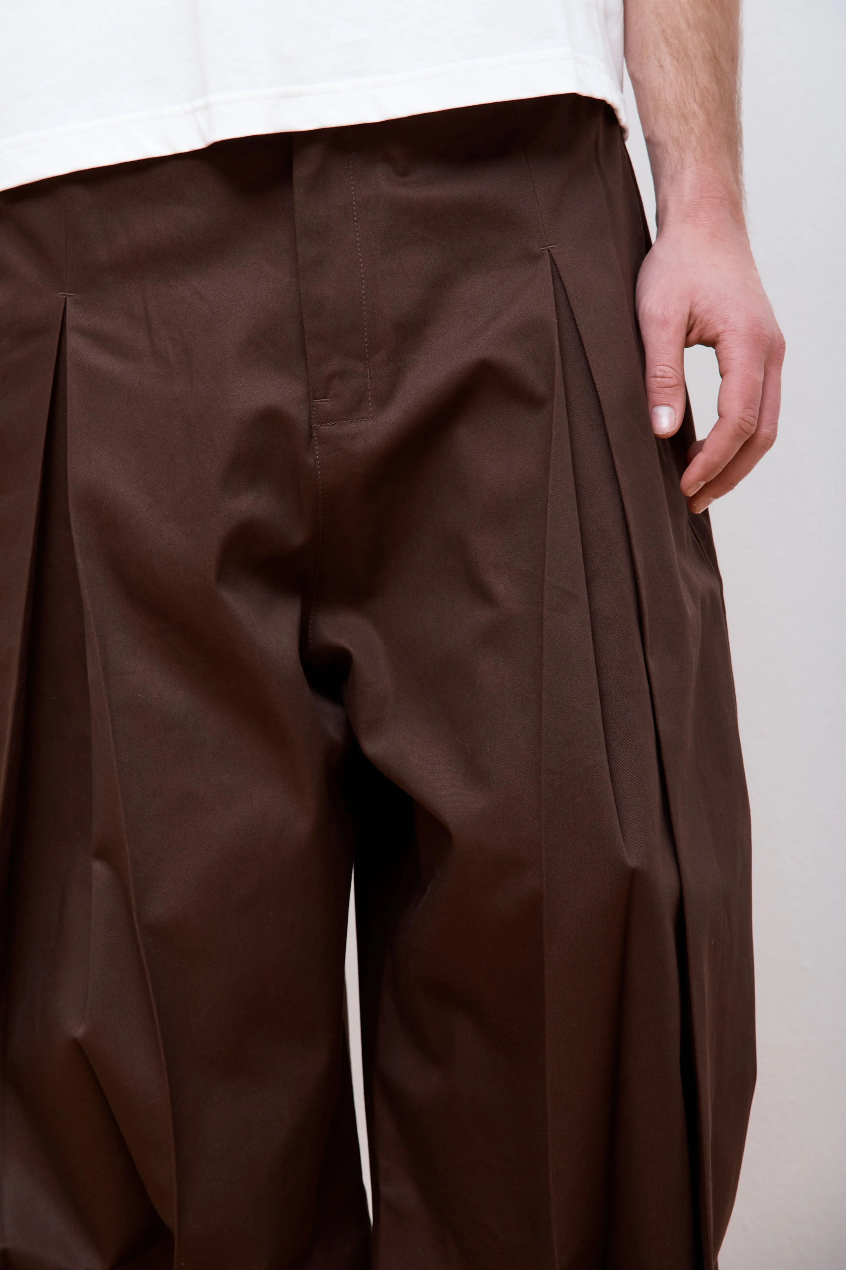 Box Pleat Trouser Brown