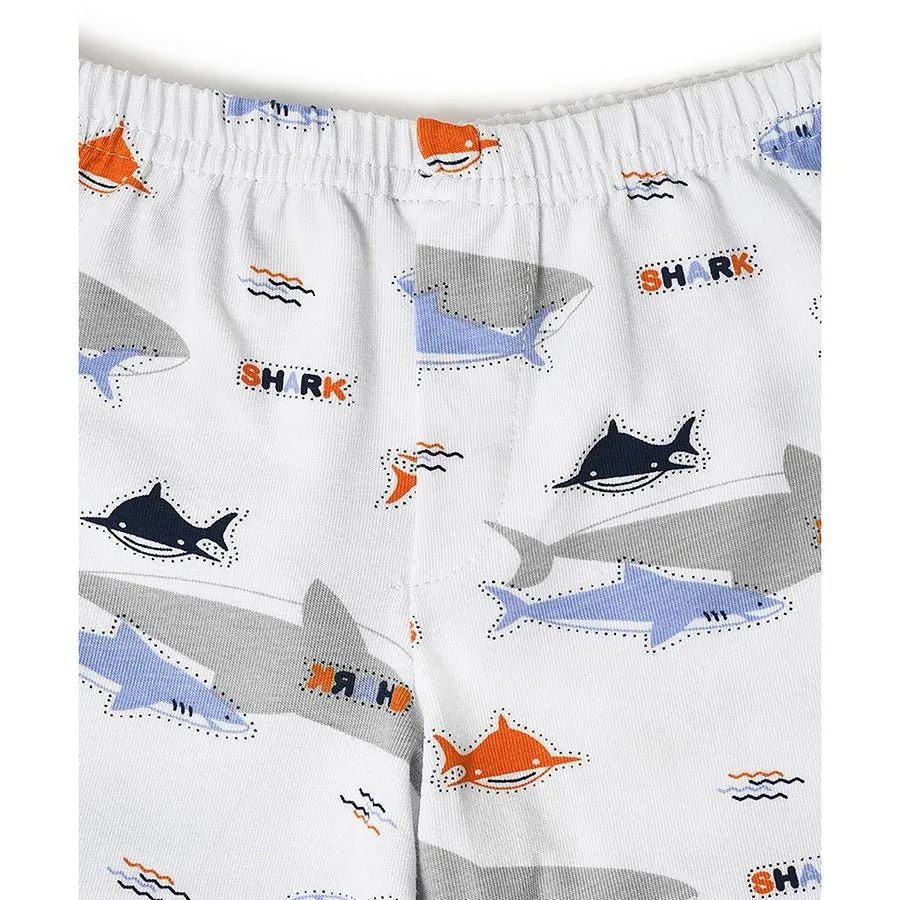 Boys Shark Print Shorts and Vest Set