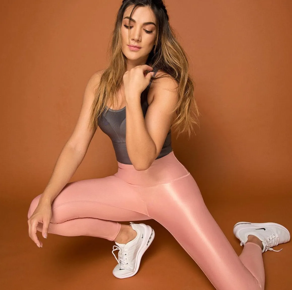 Brandfit High Waisted Leather-Look Leggings