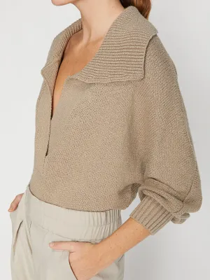 Brochu Walker - Marlowe Cropped Henley in Taupe