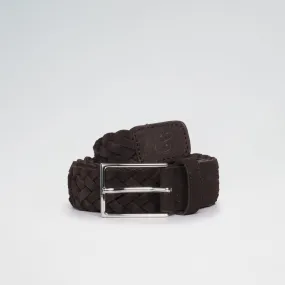 Brown Woven Suede Belt