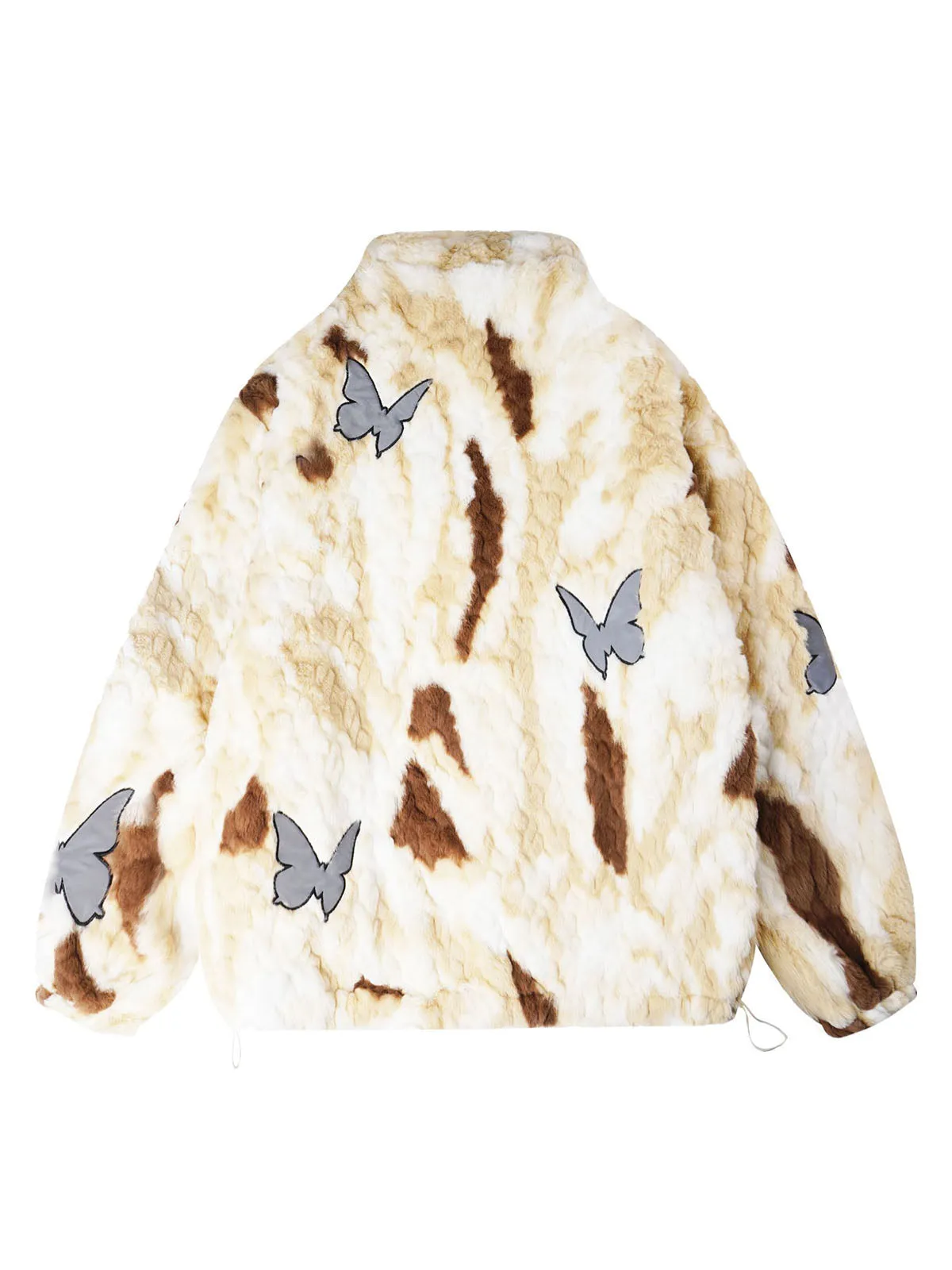 Butterfly Tie-Dye Sherpa Quilted Jacket