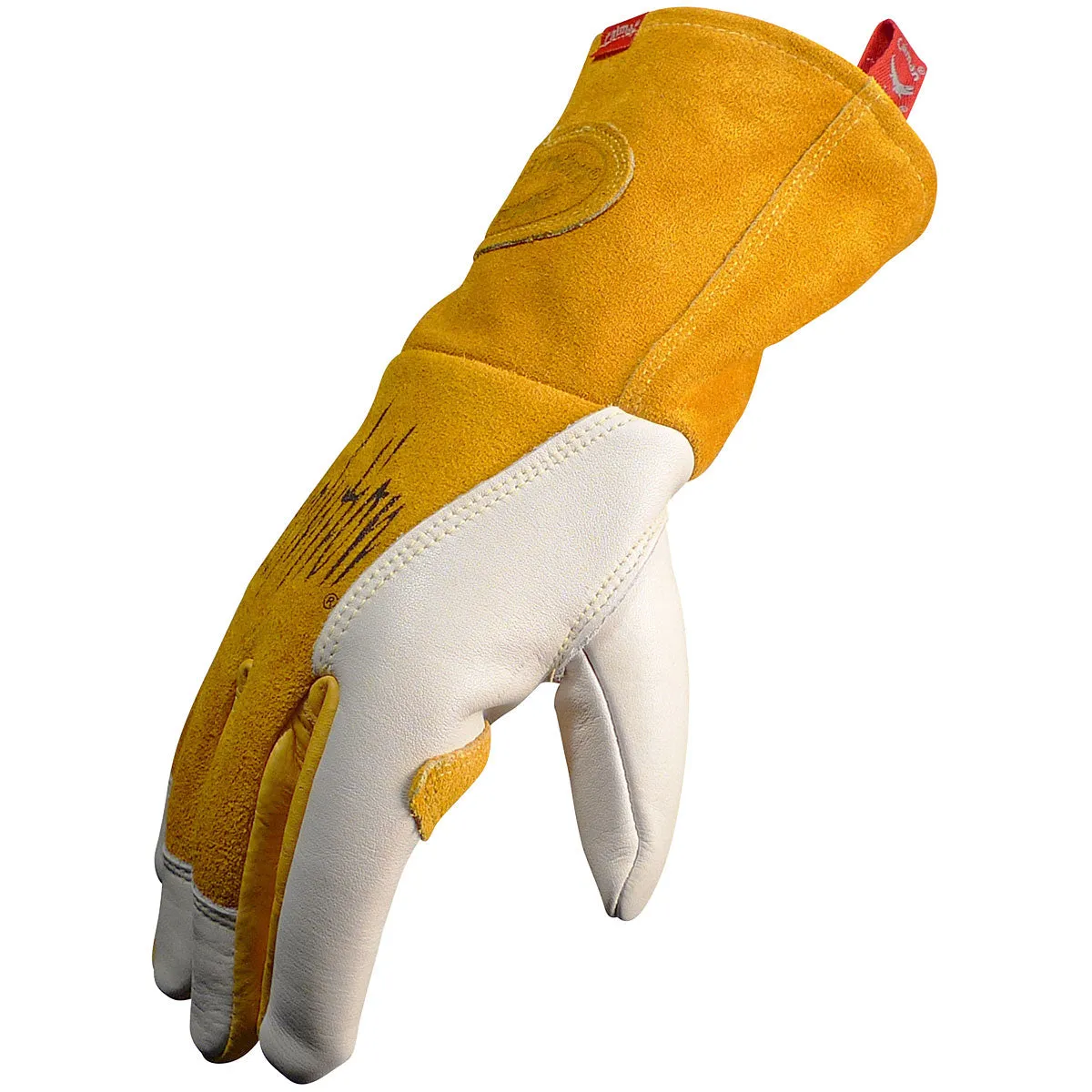 Caiman 1810 Premium Cow Grain MIG/Stick with Padded Reinforced Palm-2-Layer Insulated Back Welder's Glove (1 Pair)