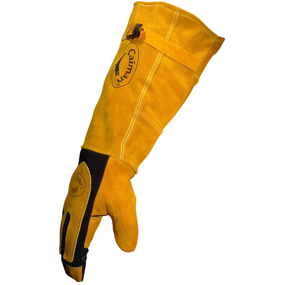 Caiman 1878 21" Length Split Deerskin MIG/Stick with Kevlar Stitching and FR Fleece Insulation Welder's Glove (1 Pair)