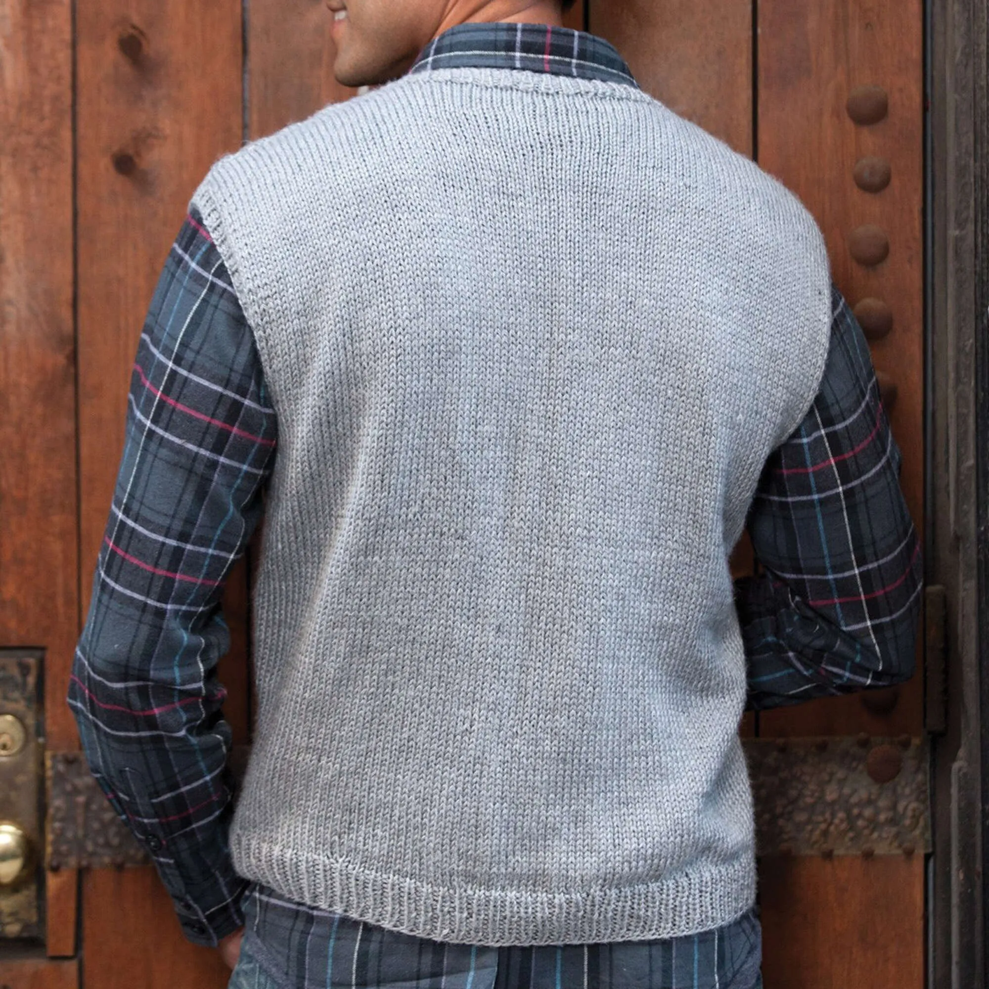 Caron Knit Dad's Cabled Vest